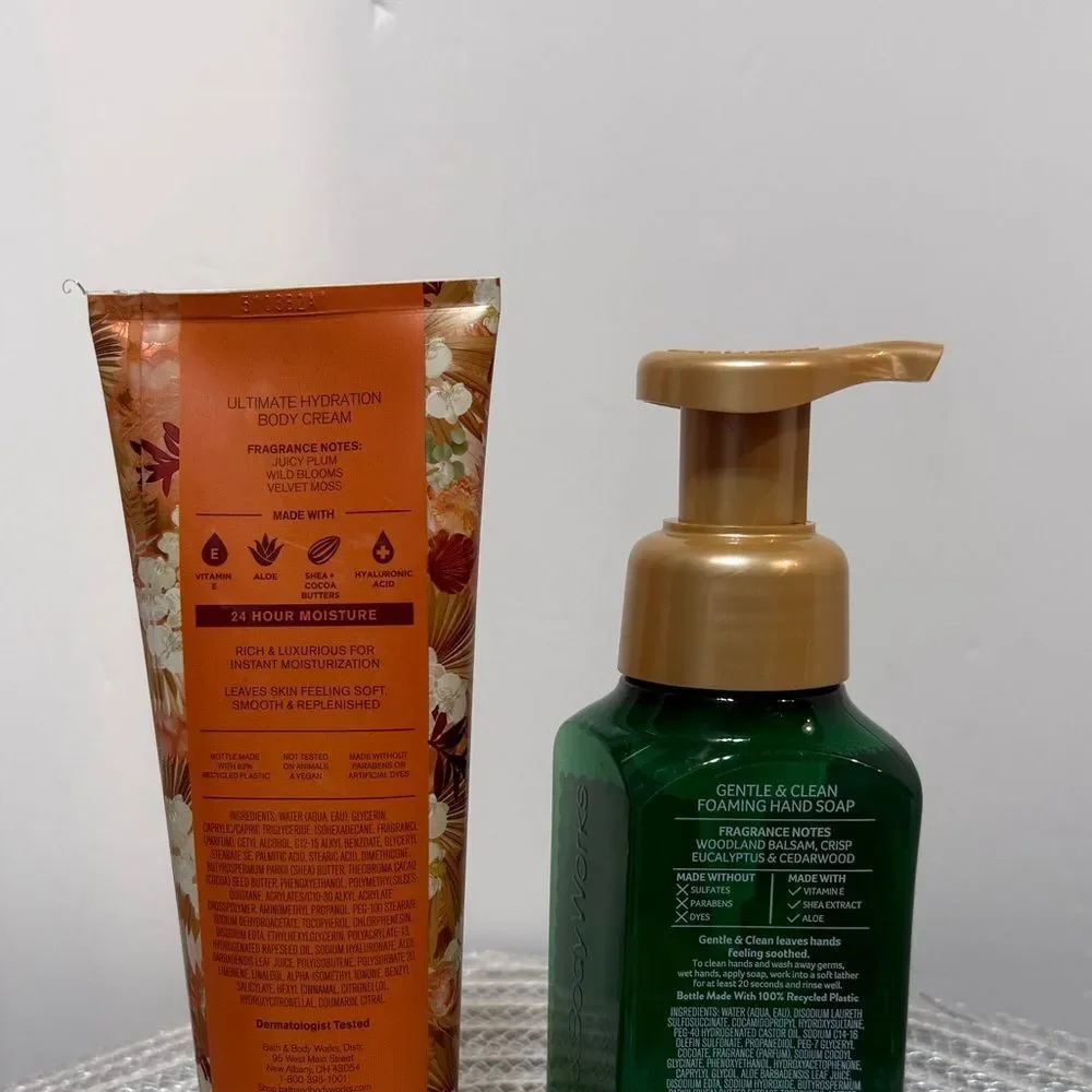 BBW Fresh Balsam Foaming Hand Soap and Fall In Bloom Body Cream Set of 2 NWT